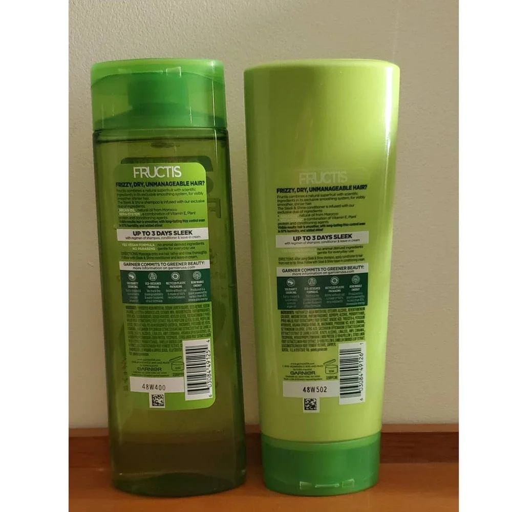 HAIR LOT Fructis Sleek Shine Shampoo Conditioner NS Nunzio Saviano Anti-Frizz